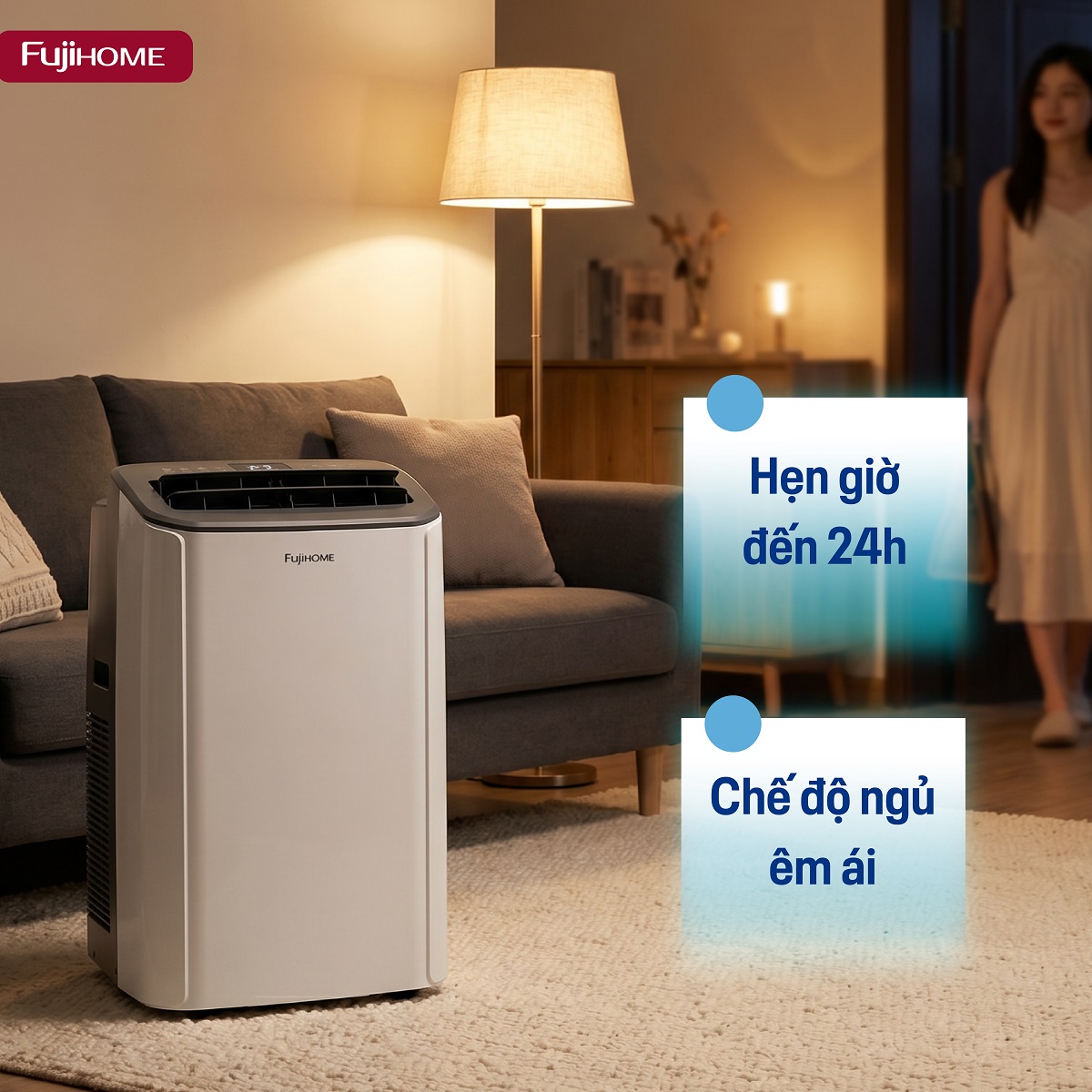 Điều hòa di động Fujihome PAC14Pro chạy êm.jpg
